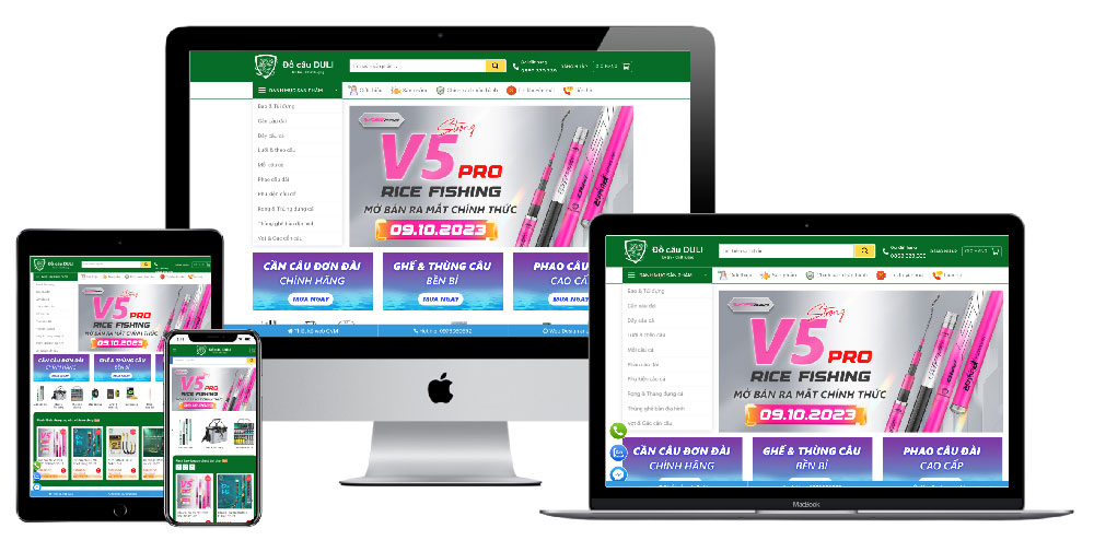 Thiết kế website bán đồ câu cá H1338