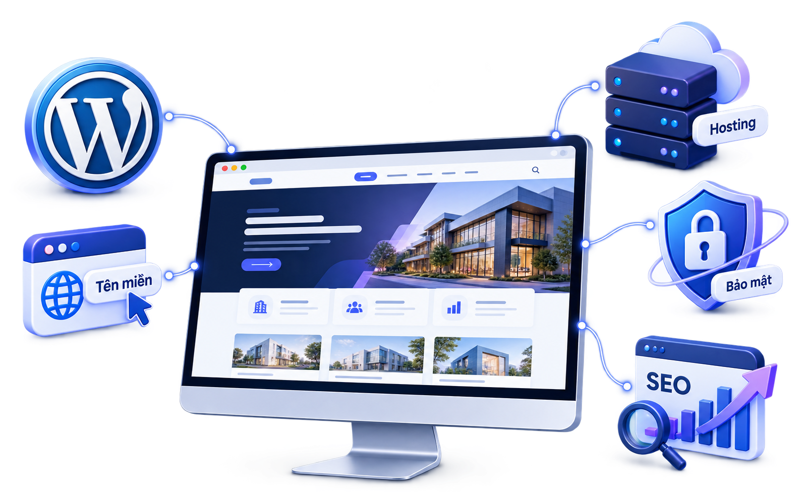 Website WordPress trọn gói của CVM: kèm tên miền, hosting, bảo mật và SEO