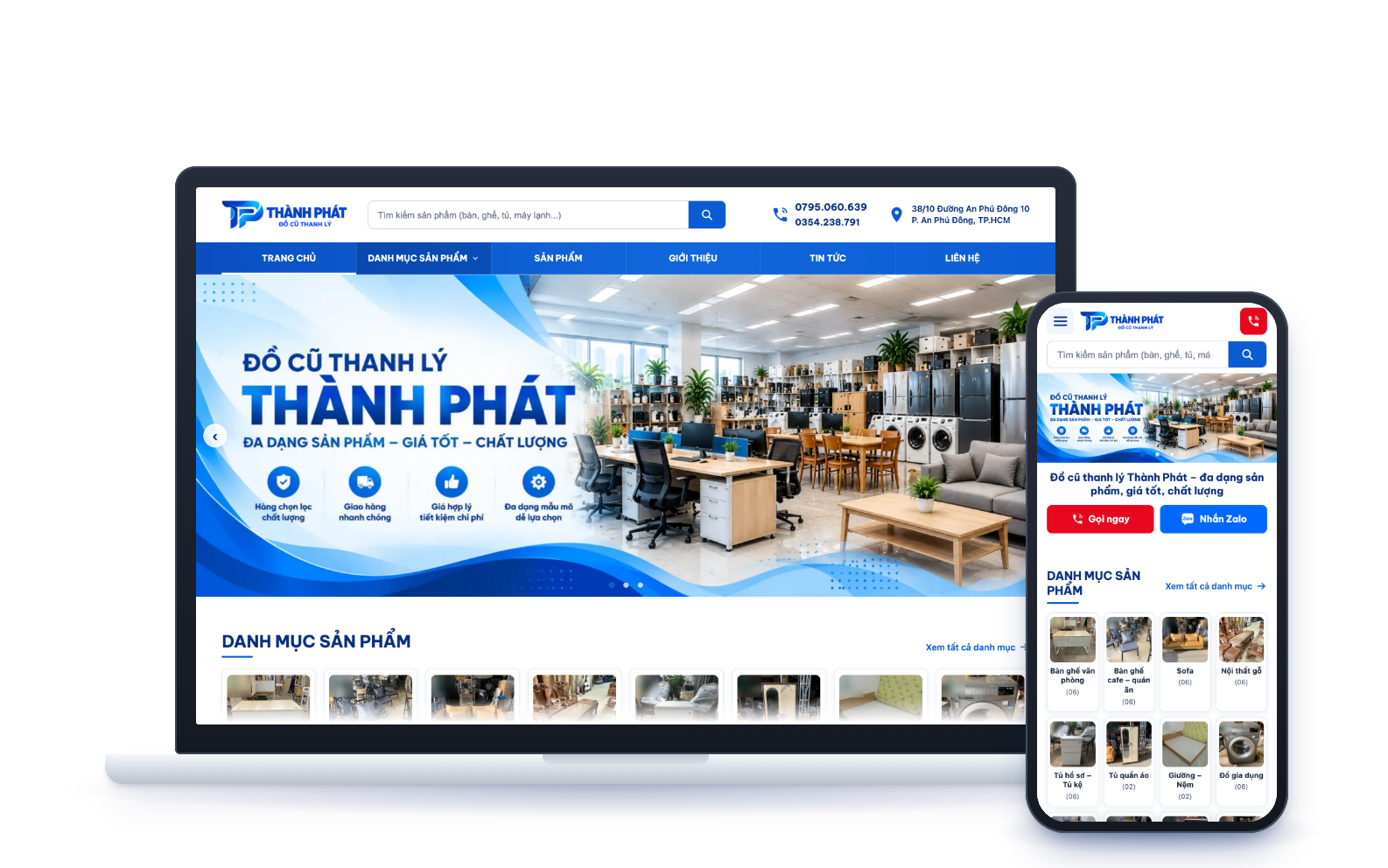 Trang chủ website Đồ Cũ Thành Phát (docuthanhphat.com)