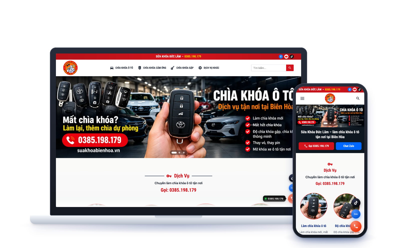 Trang chủ website Sửa Khóa Đức Lâm (suakhoabienhoa.vn)