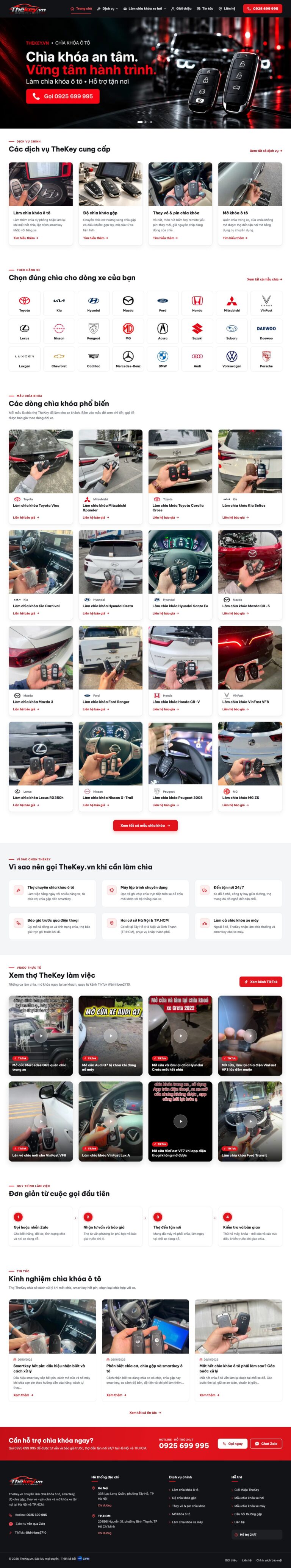 Ảnh chụp toàn trang giao diện website chìa khoá ô tô, smartkey D2897