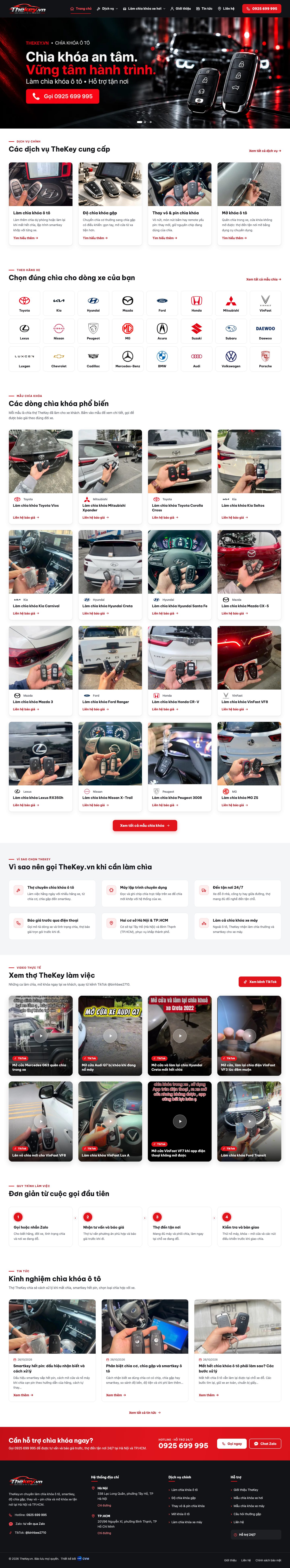 Ảnh chụp trọn trang chủ website thekey.vn