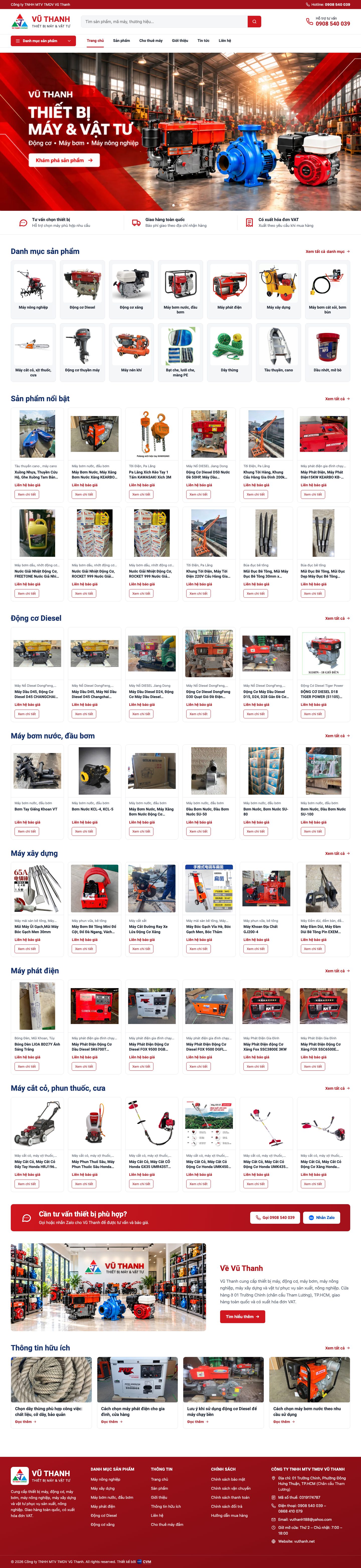 Ảnh chụp trọn trang chủ website vuthanh.net